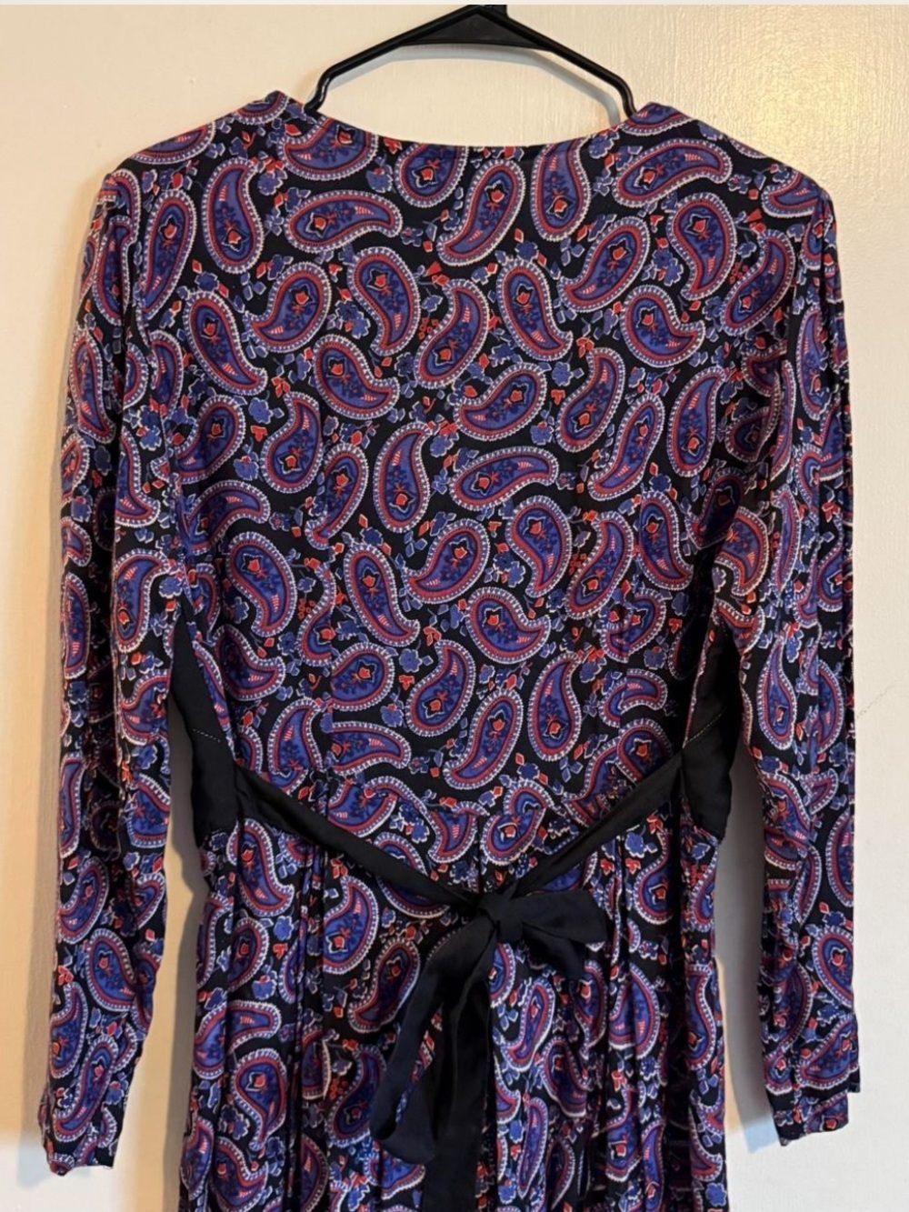 Vintage passports by pier 1 imports black blue and red paisley print midi dress - Picture 6 of 7